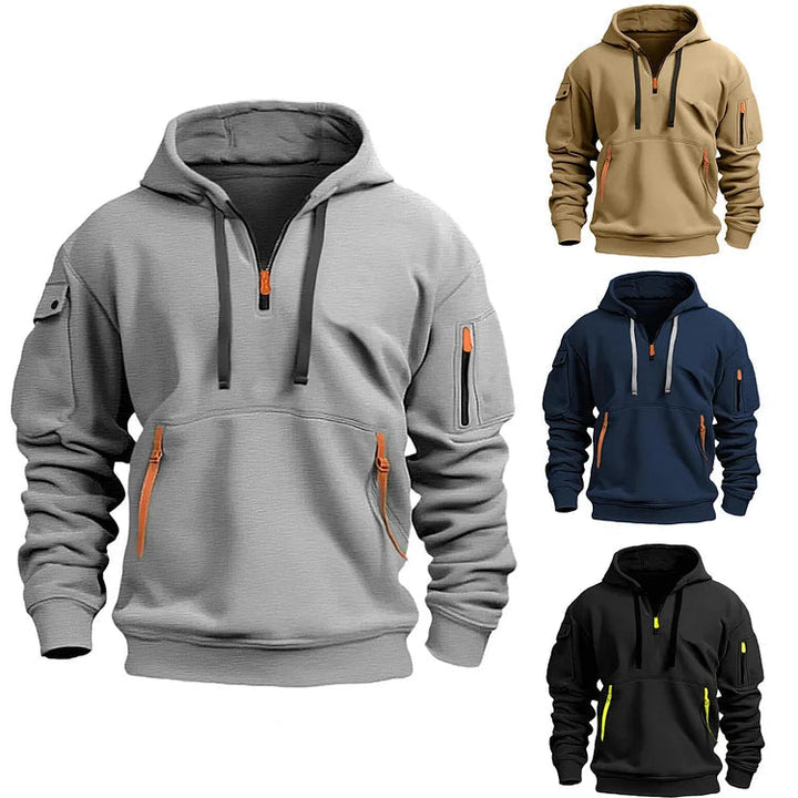 Heren sweatshirt met capuchon en zakken - Cesar