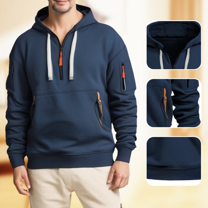 Heren sweatshirt met capuchon en zakken - Cesar