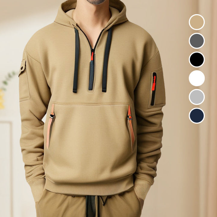Heren sweatshirt met capuchon en zakken - Cesar
