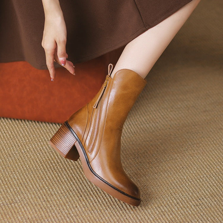 Enkellaarsjes met hoog plateau en ritssluiting aan de zijkant - Grega