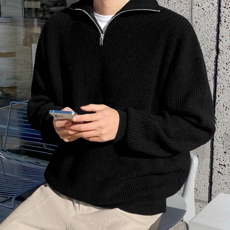 Geribde coltrui met rits - Nils