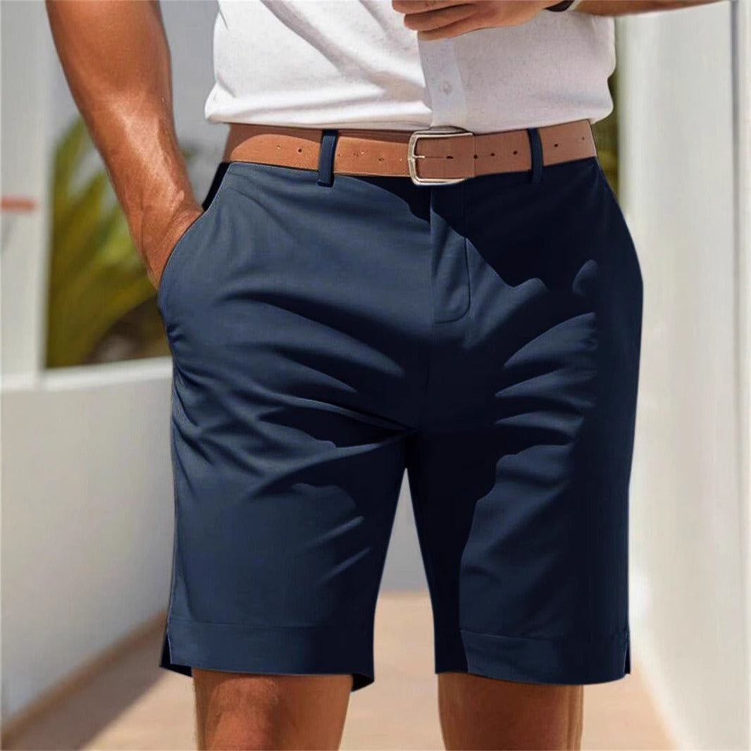 Heren casual recht gesneden twill bermuda - Di Marco