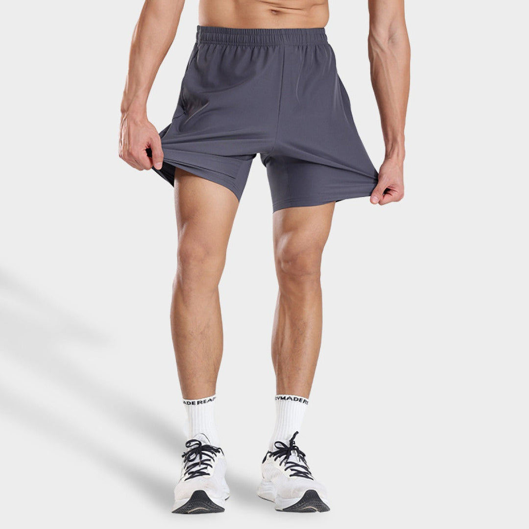 Heren sportshort van ademende technische stof met rechte snit - Dennis