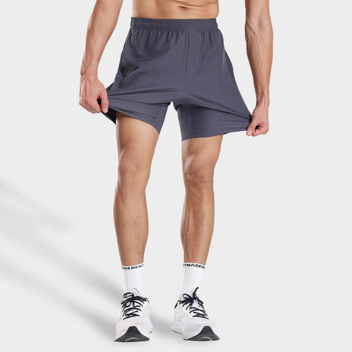 Heren sportshort van ademende technische stof met rechte snit - Dennis