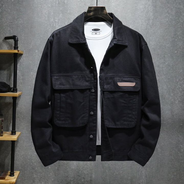 Zwart utility herenjack met grote zakken - Hektor