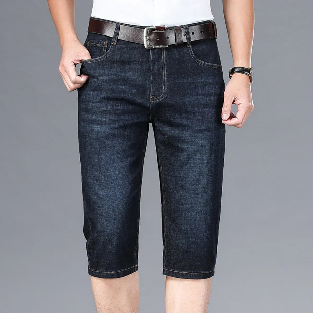 Heren Bermuda in stretch denim recht model - Raul