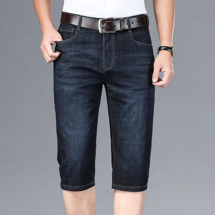 Heren Bermuda in stretch denim recht model - Raul