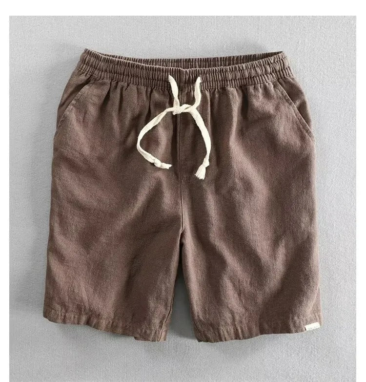 Linnen korte broek met trekkoord voor heren - Tobias