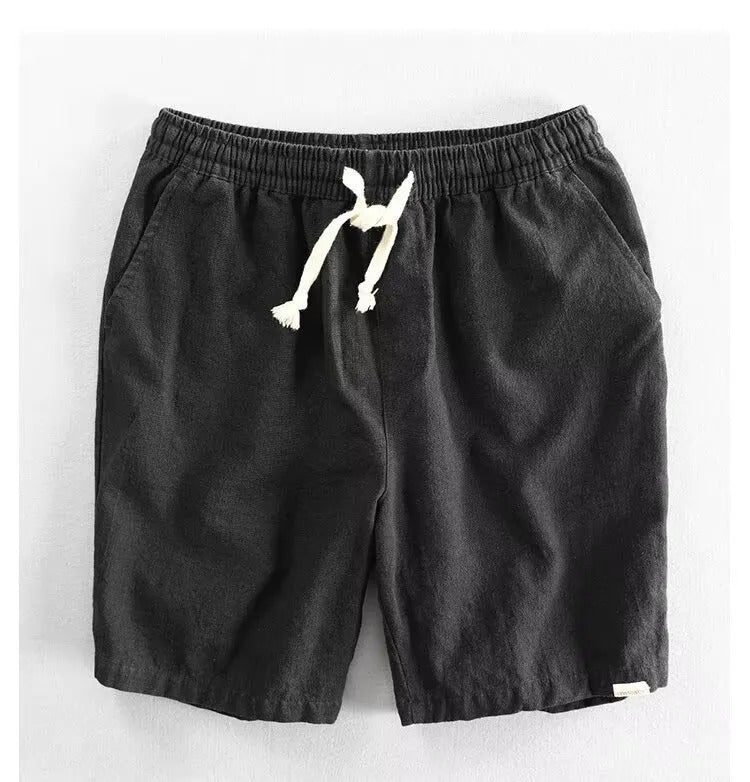 Linnen korte broek met trekkoord voor heren - Tobias