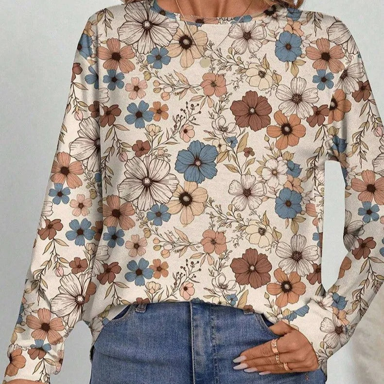 Casual blouse met bloemenprint en lange mouwen - Lorine