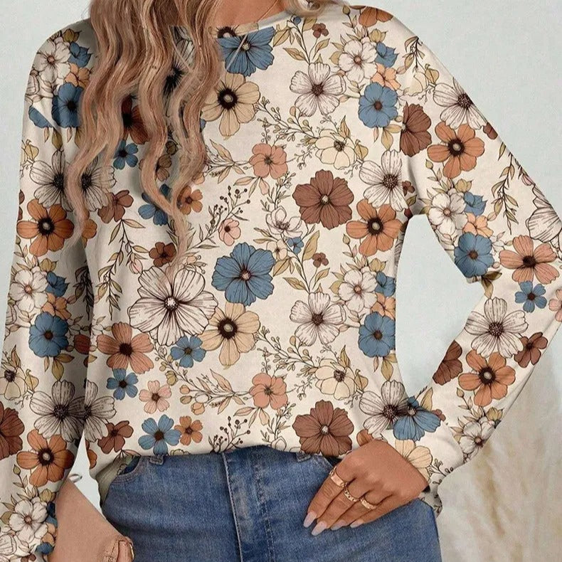 Casual blouse met bloemenprint en lange mouwen - Lorine