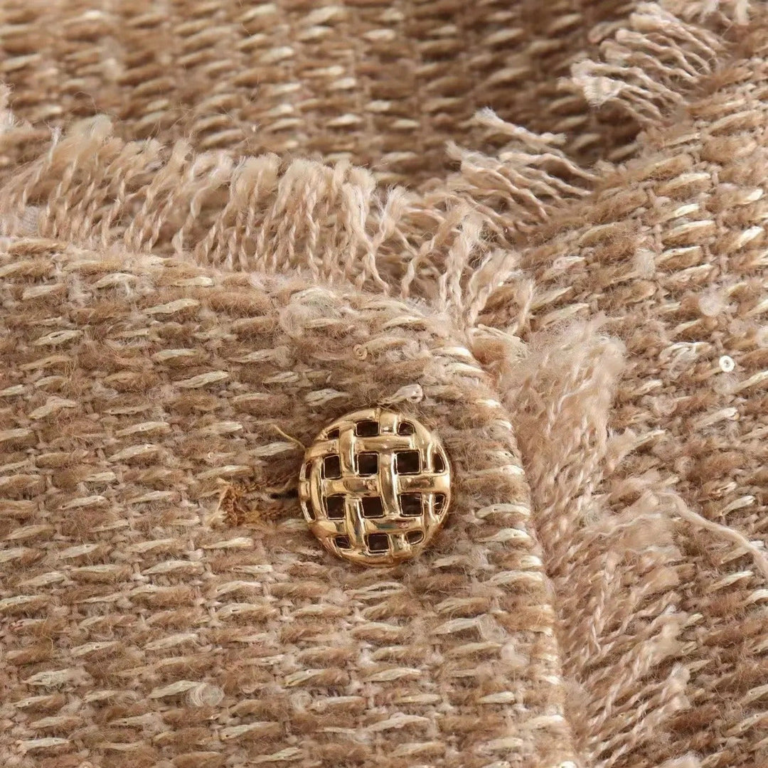 Klassiek tweed damesjack met dubbele borst - Heidy