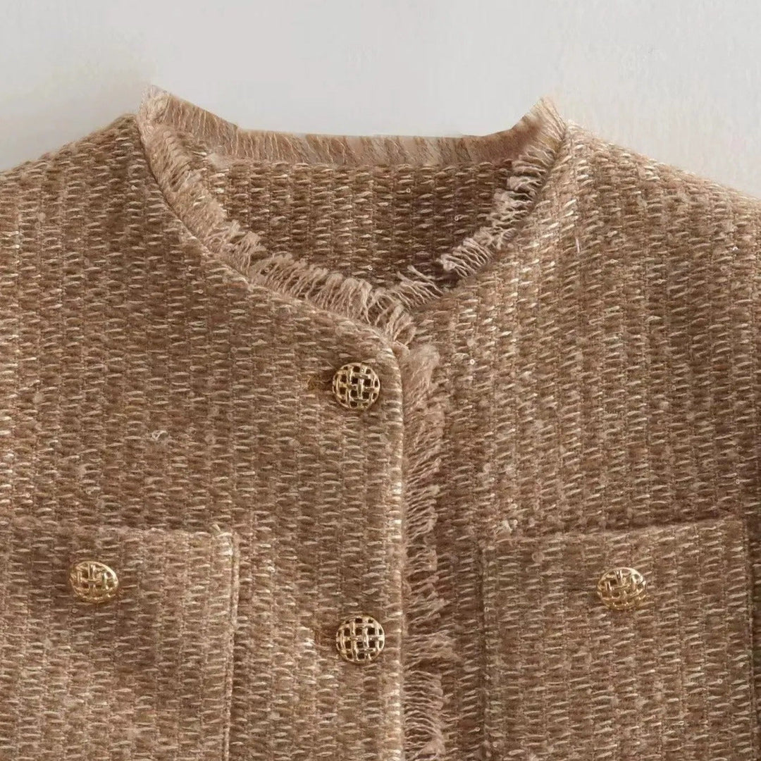 Klassiek tweed damesjack met dubbele borst - Heidy