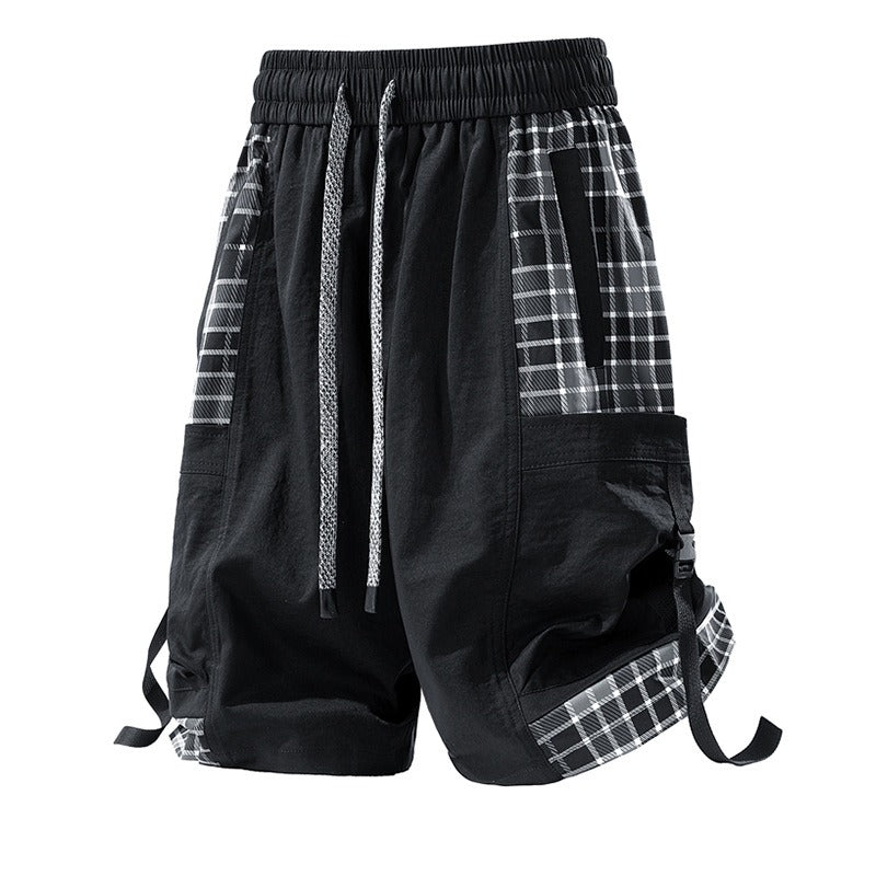 Herenhorts met geruite panelen in cargostijl - Daan