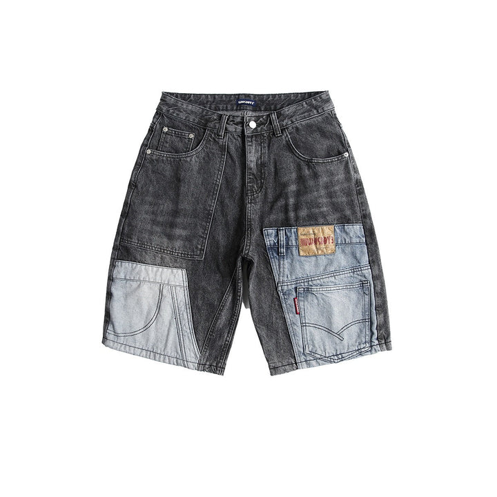 Herenpatchwork denim bermuda - Urban Edge