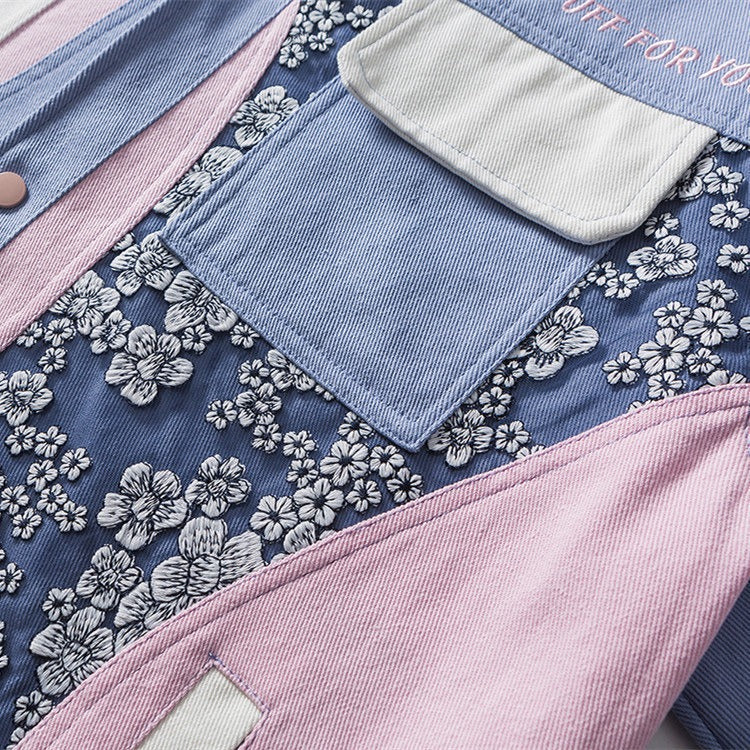 Katoenen herenjack met patchwork bloemenprint - Elric