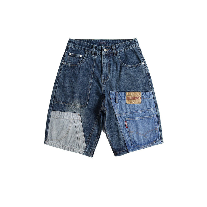 Herenpatchwork denim bermuda - Urban Edge