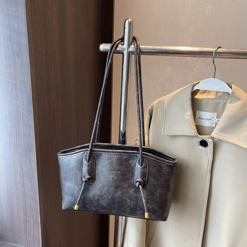 Schoudertas van synthetisch leer voor vrouwen in gestructureerde stijl - Mireia