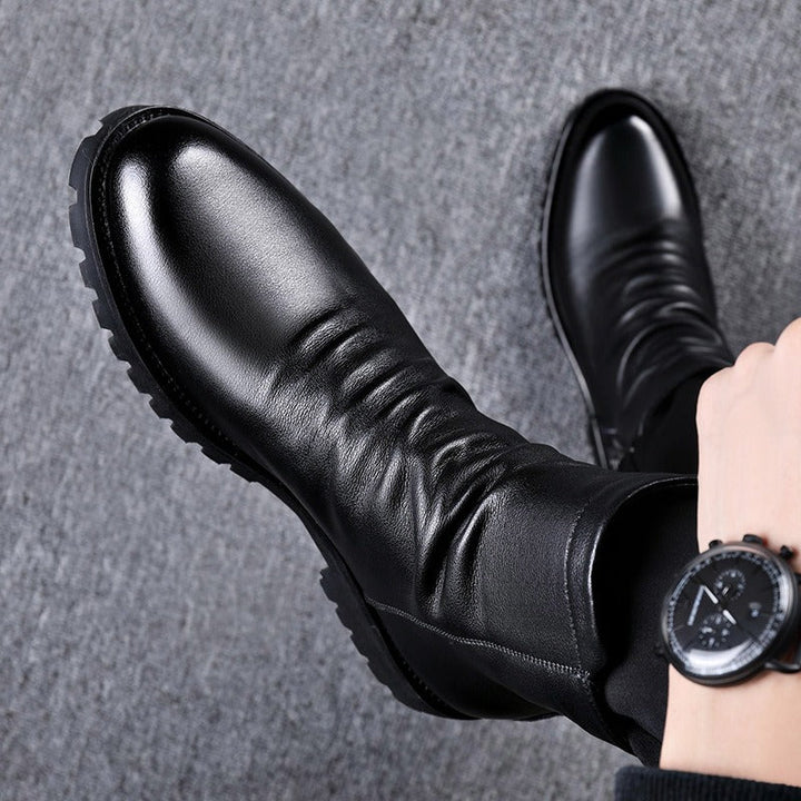 Leren enkellaarsjes voor heren - Larenzo