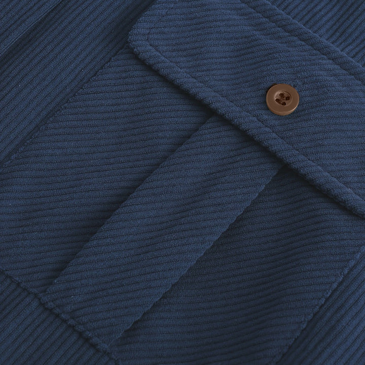 Herenoverhemd in corduroy met casual zakken aan de voorkant - Rian