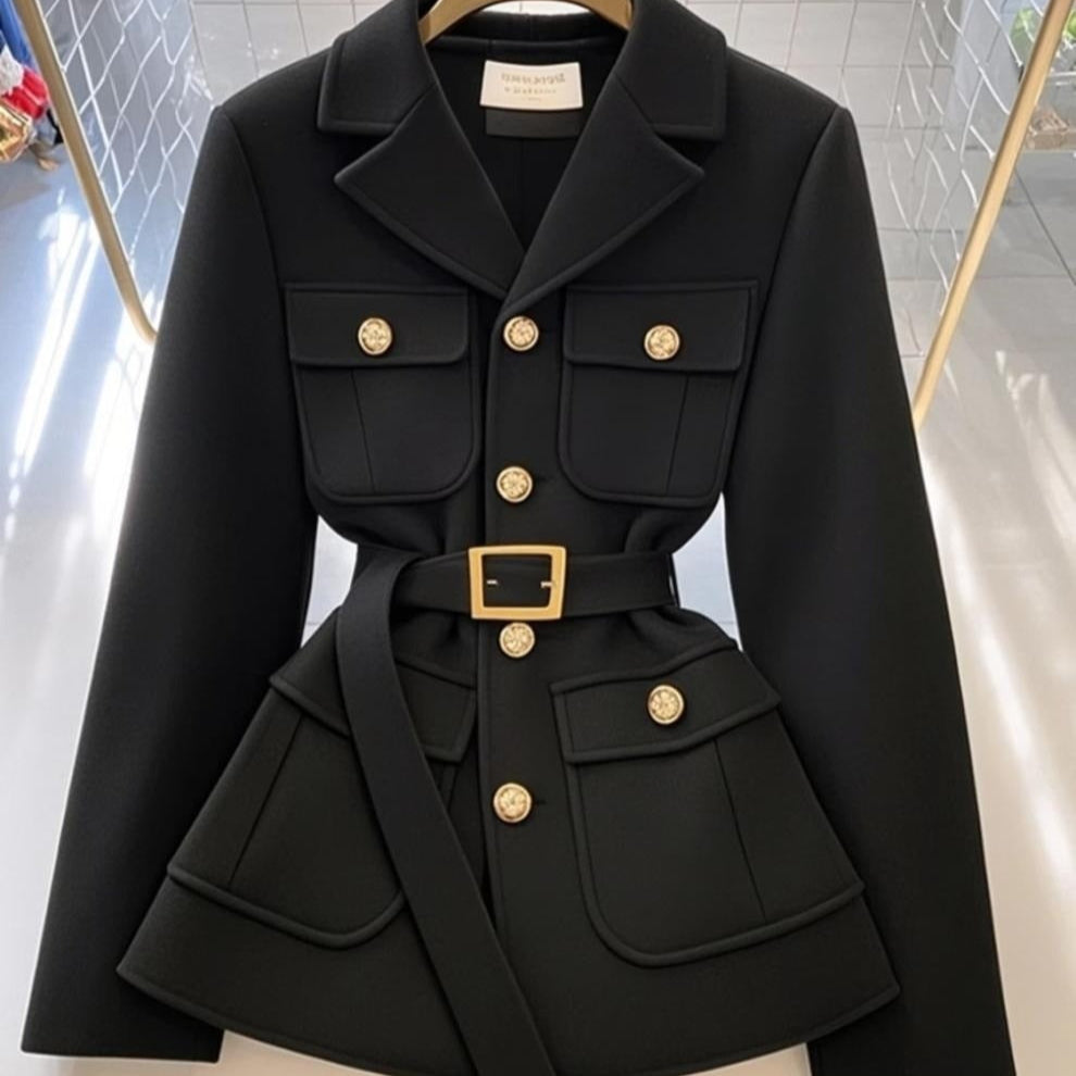 Damesblazer met riem en zakken - Lorane