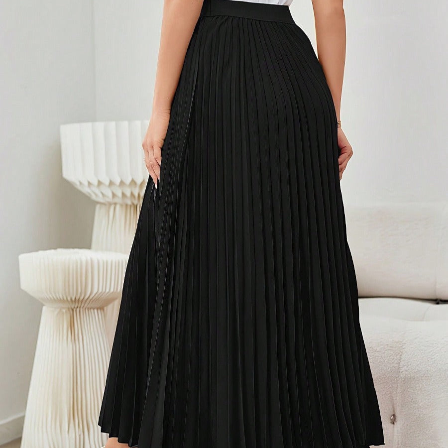 Lichtgewicht geplooide lange rok in vloeiende stijl - Clara