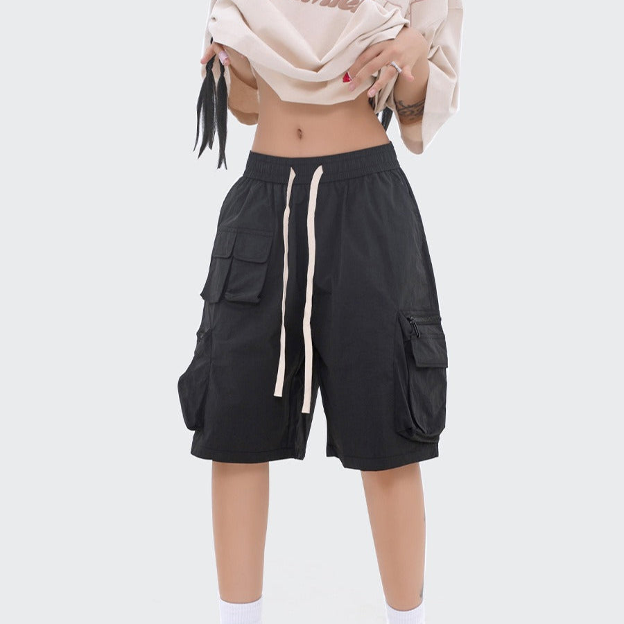 Damesshort met grote zakken en casual ritssluiting - Fey