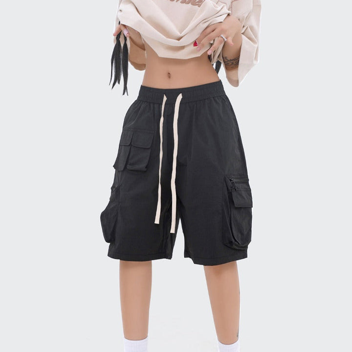Damesshort met grote zakken en casual ritssluiting - Fey