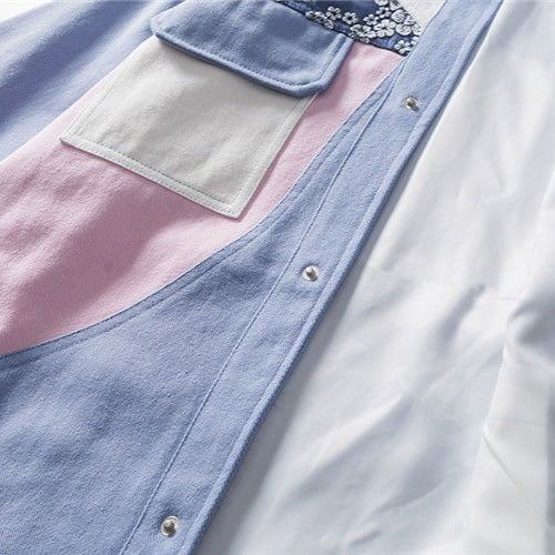 Katoenen herenjack met patchwork bloemenprint - Elric