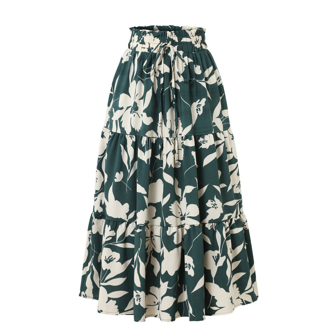 Dames midirok met plooi en bloemenprint - Camila