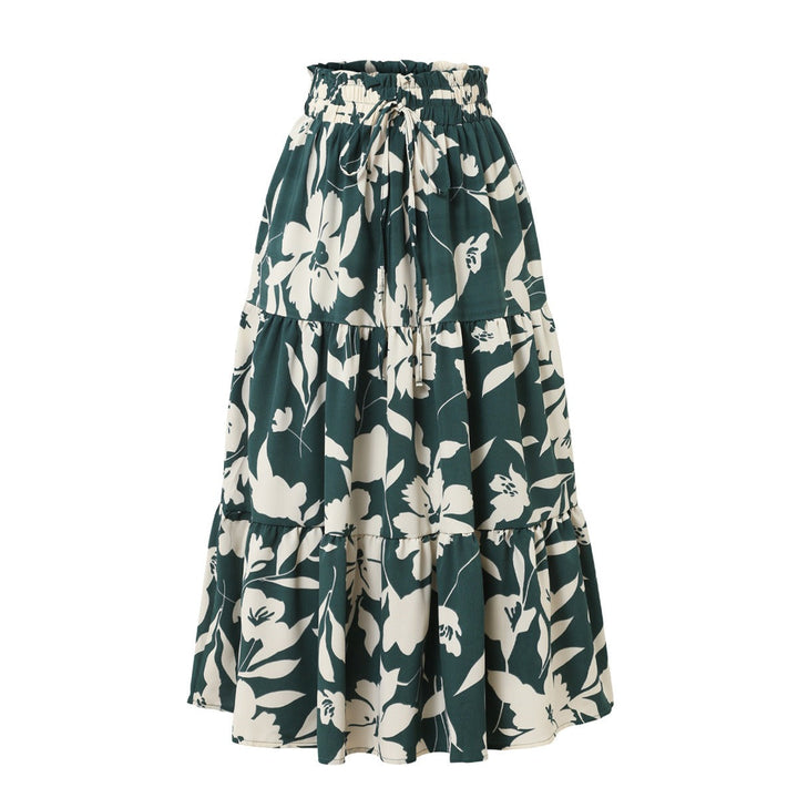 Dames midirok met plooi en bloemenprint - Camila