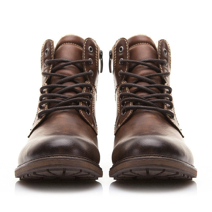 Leren herenlaarzen met verstevigde stiksels - Virgil