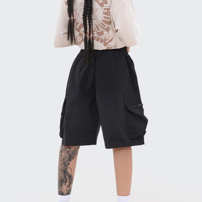 Damesshort met grote zakken en casual ritssluiting - Fey