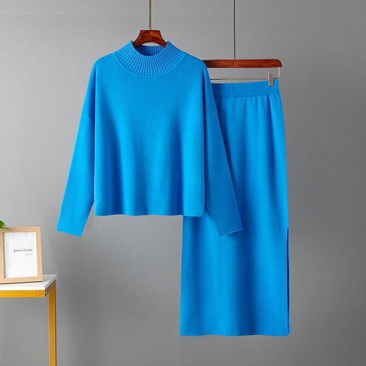 Gebreide damesset - Azuren