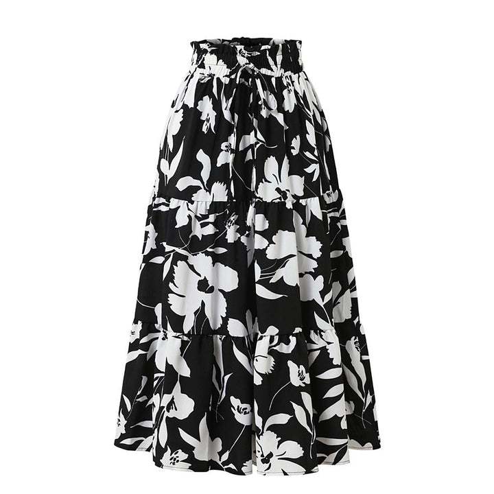 Dames midirok met plooi en bloemenprint - Camila