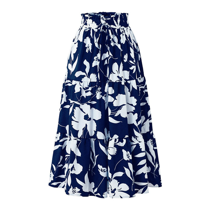 Dames midirok met plooi en bloemenprint - Camila