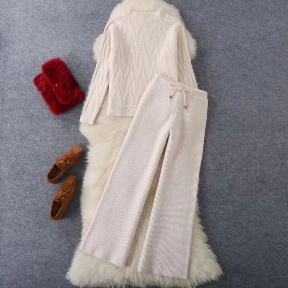 Gebreide trui en wijde broek voor dames - Melis