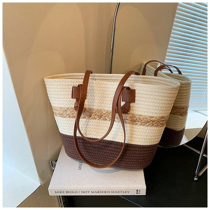 Gevlochten shopper-tas voor dames in zomerse stijl - Loretta