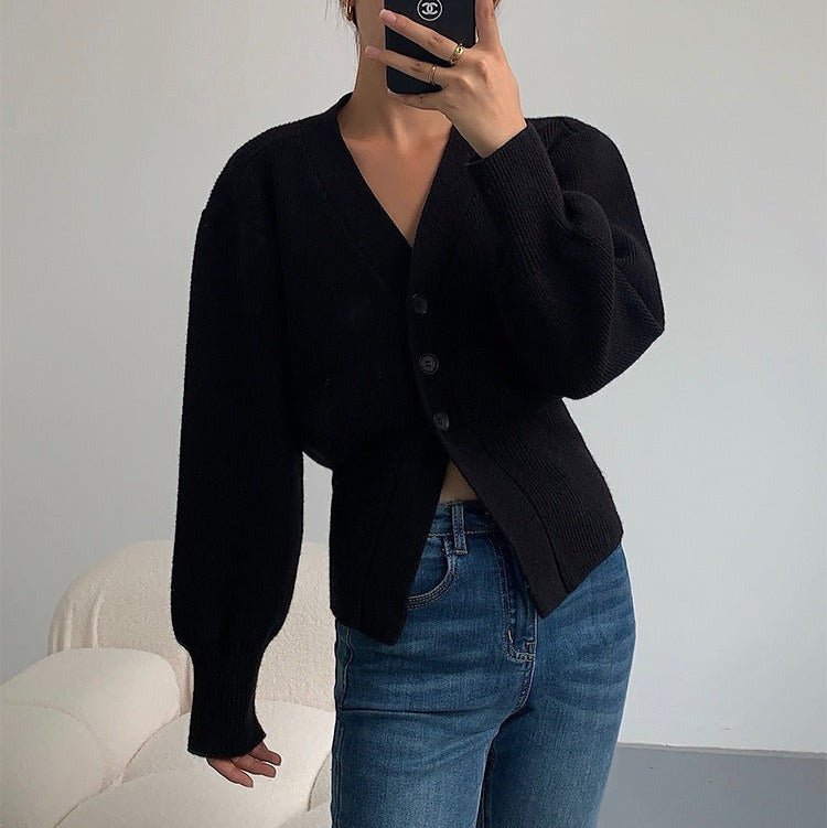 Damescardigan met V-hals en getailleerd model - Libano