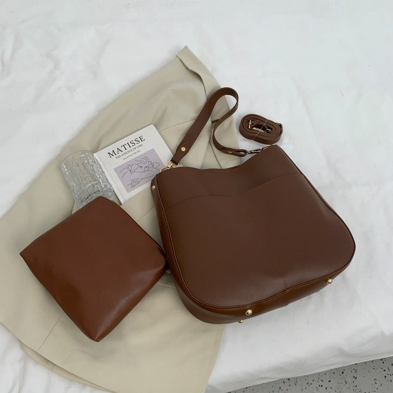 Minimalistische stijl schoudertas van synthetisch leer voor vrouwen - Teresa