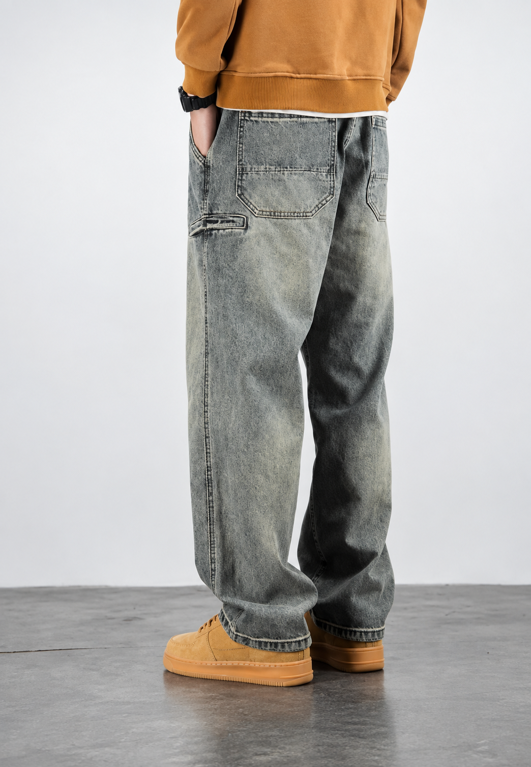 Loose-fit herenjeans met wassing en rechte pijp - Roderik