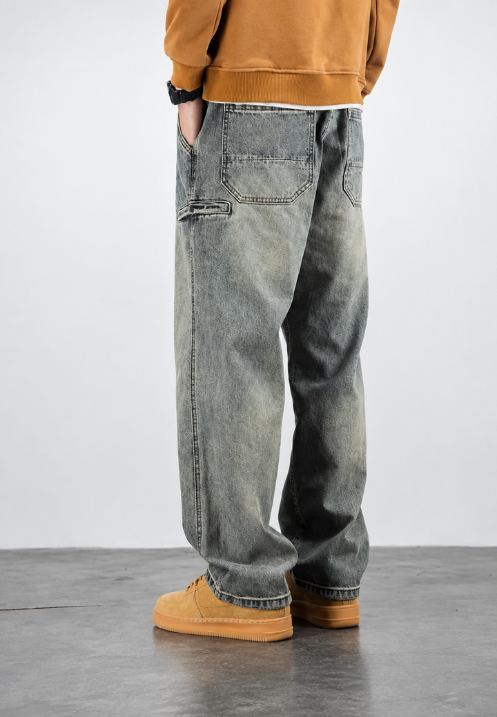 Loose-fit herenjeans met wassing en rechte pijp - Roderik