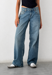 Blauw met verwassen effect