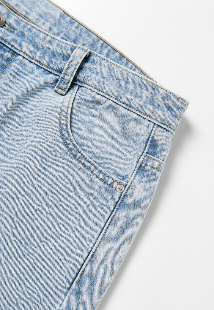 Damesjeans met lage taille, wijde pijpen en lange lengte - Kerstin
