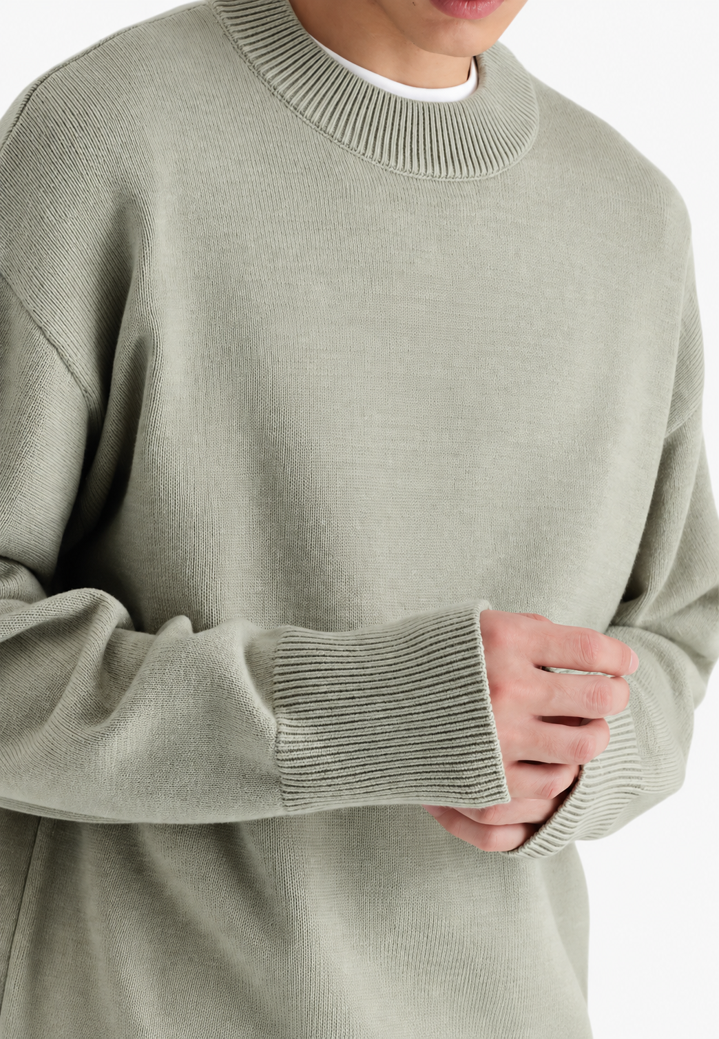 Wollen trui met hoge kraag en geribde afwerking - Benoît