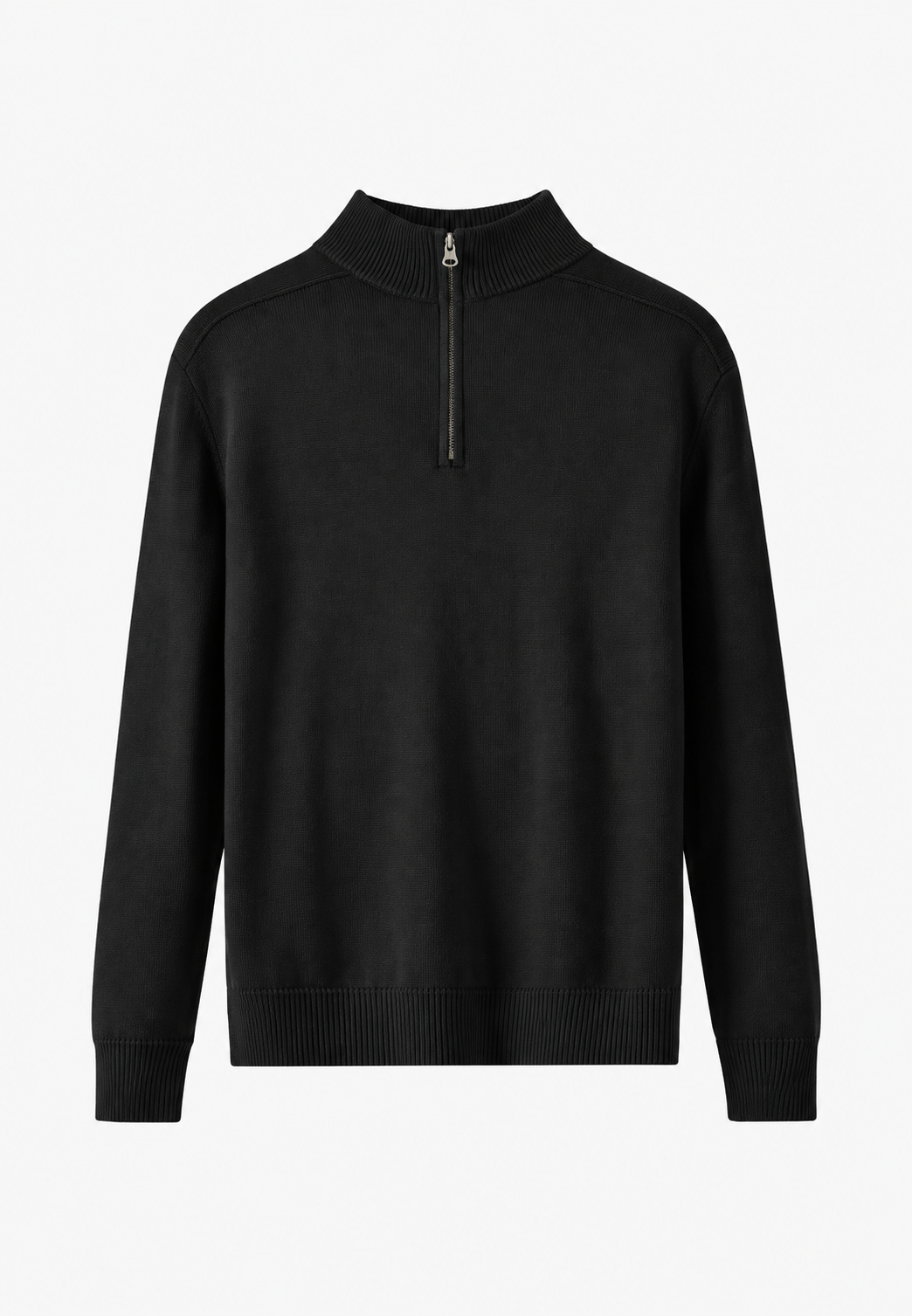 Herenpullover van merinowol met halve rits en hoge kraag - Florent