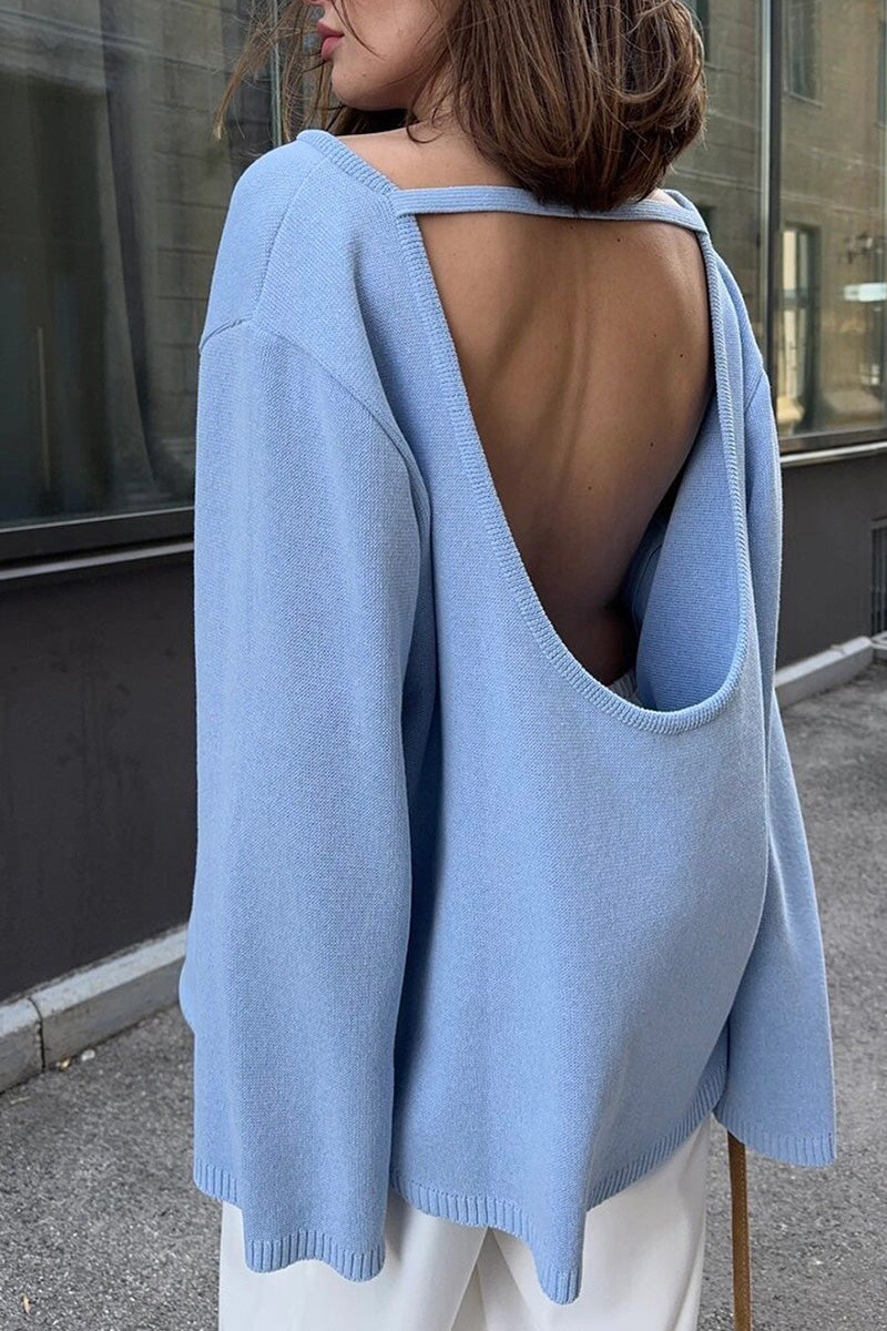 Oversized damestrui met open rug en lange mouwen - Mireya