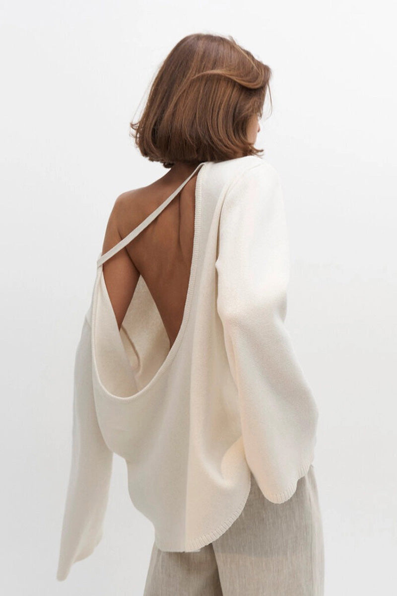 Oversized damestrui met open rug en lange mouwen - Mireya