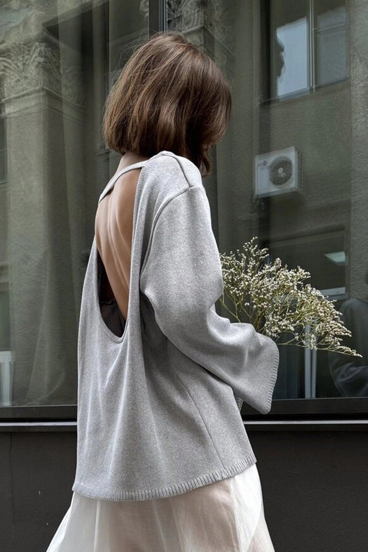 Oversized damestrui met open rug en lange mouwen - Mireya