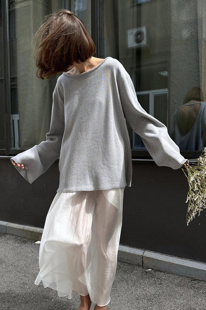 Oversized damestrui met open rug en lange mouwen - Mireya